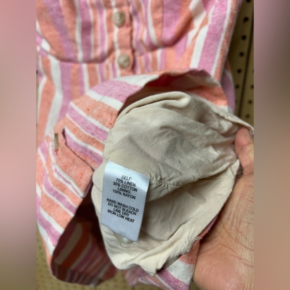 Lulu’s Brooklin Pink Multi Striped Button Front Mini Dress - Picture 7 of 8